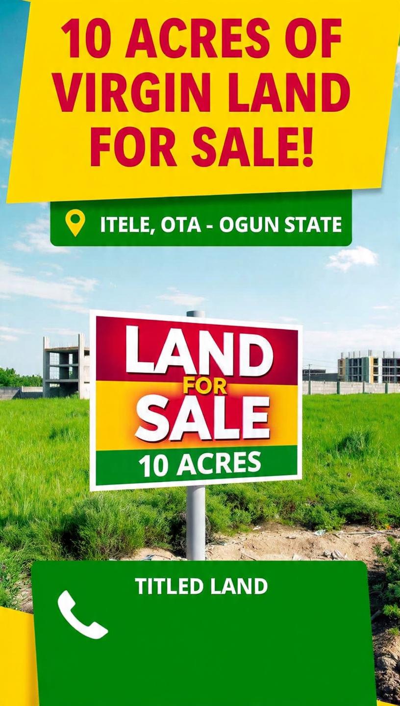 🌿 PRIME LAND FOR SALE IN ITELE, OTA – OGUN STATE 🌿